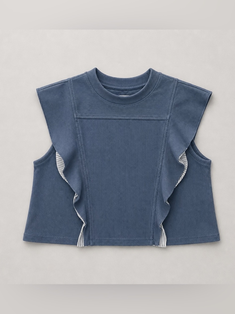 Anthropologie Girls' Slate Blue Ruffle Tank